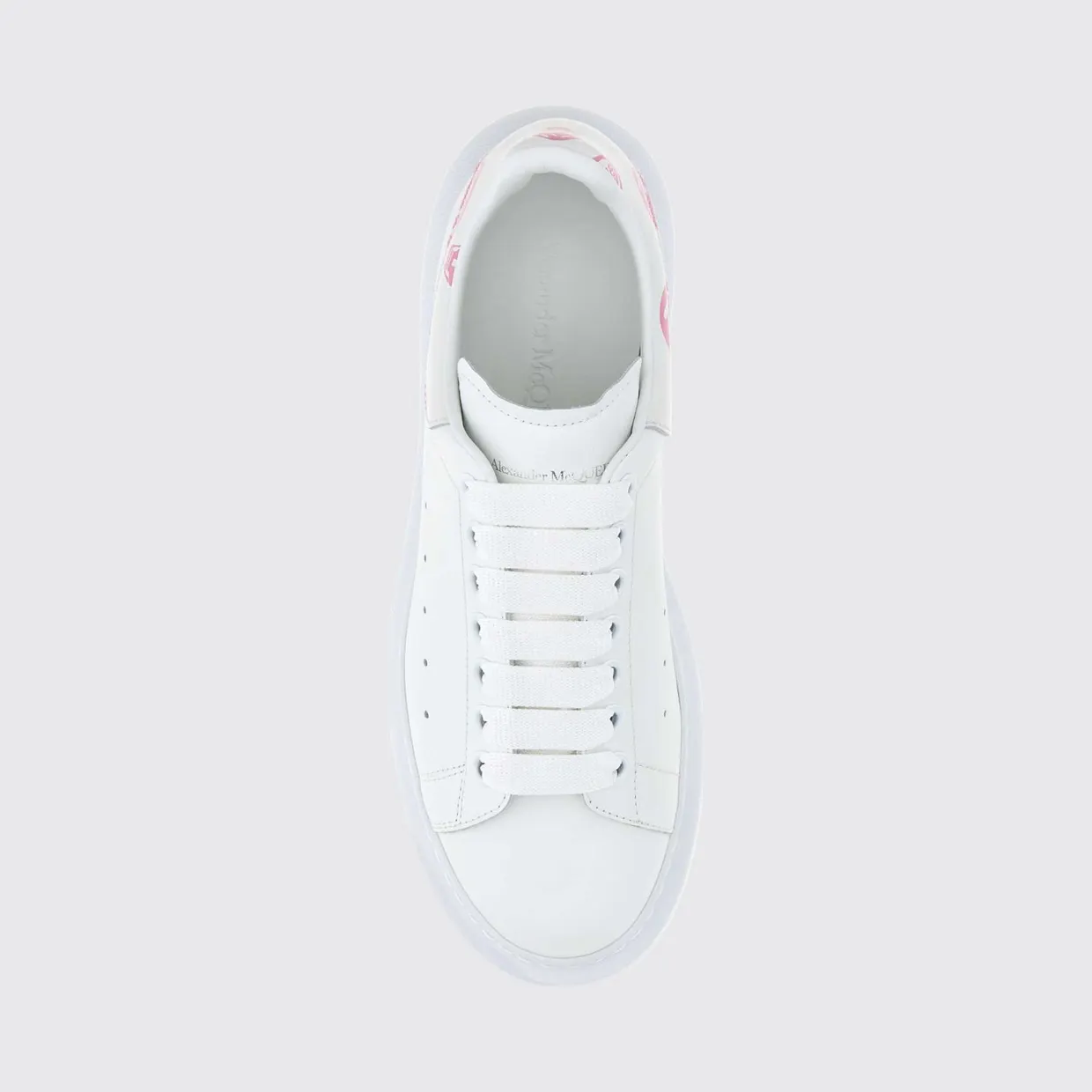 Mcqueen Oversize Sneakers in Calf Leather with Skull Print and Chunky Sole White (553770WIAKB9052) (2)