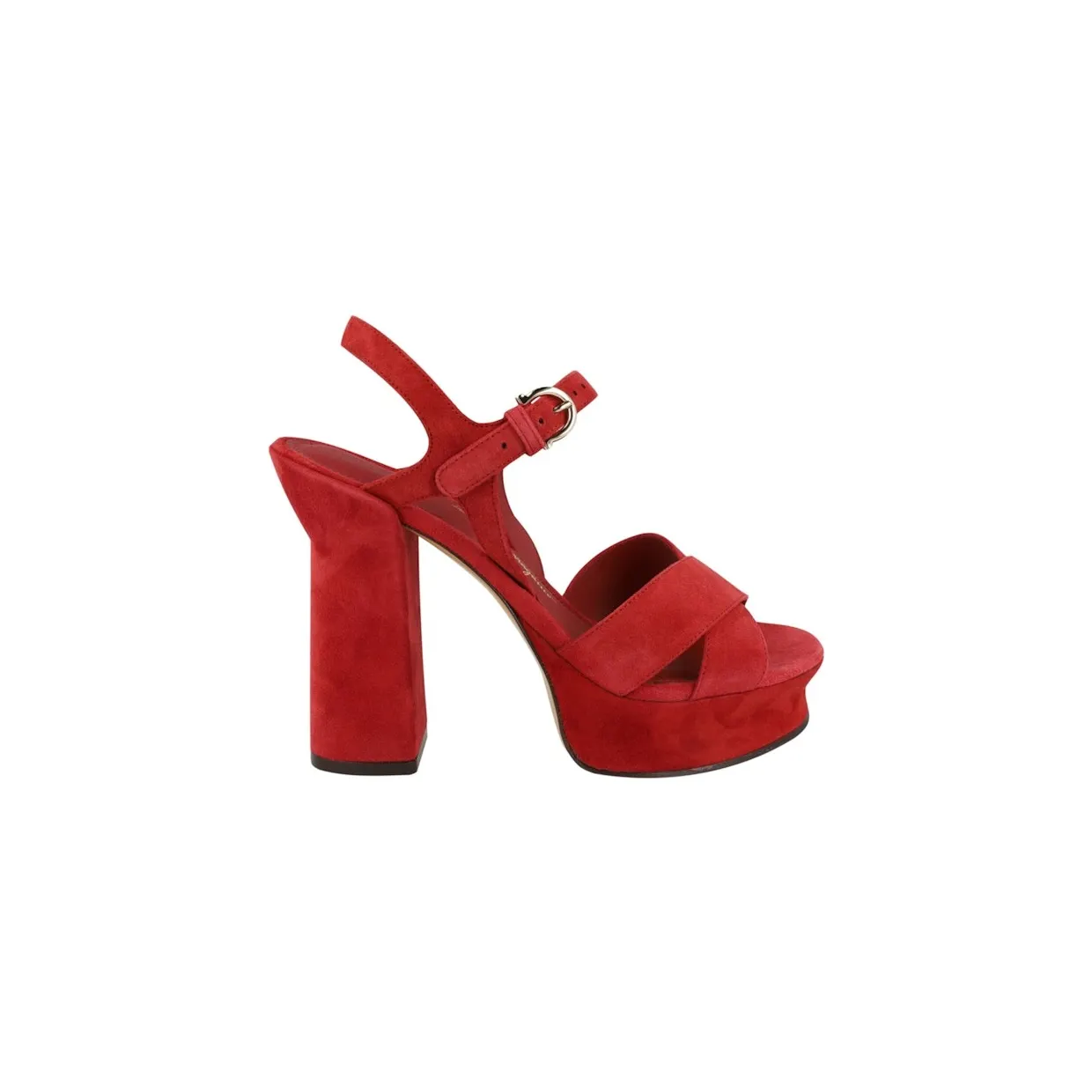Ferragamo Sonya Suede Platform Sandals Rust (01E555-758154)