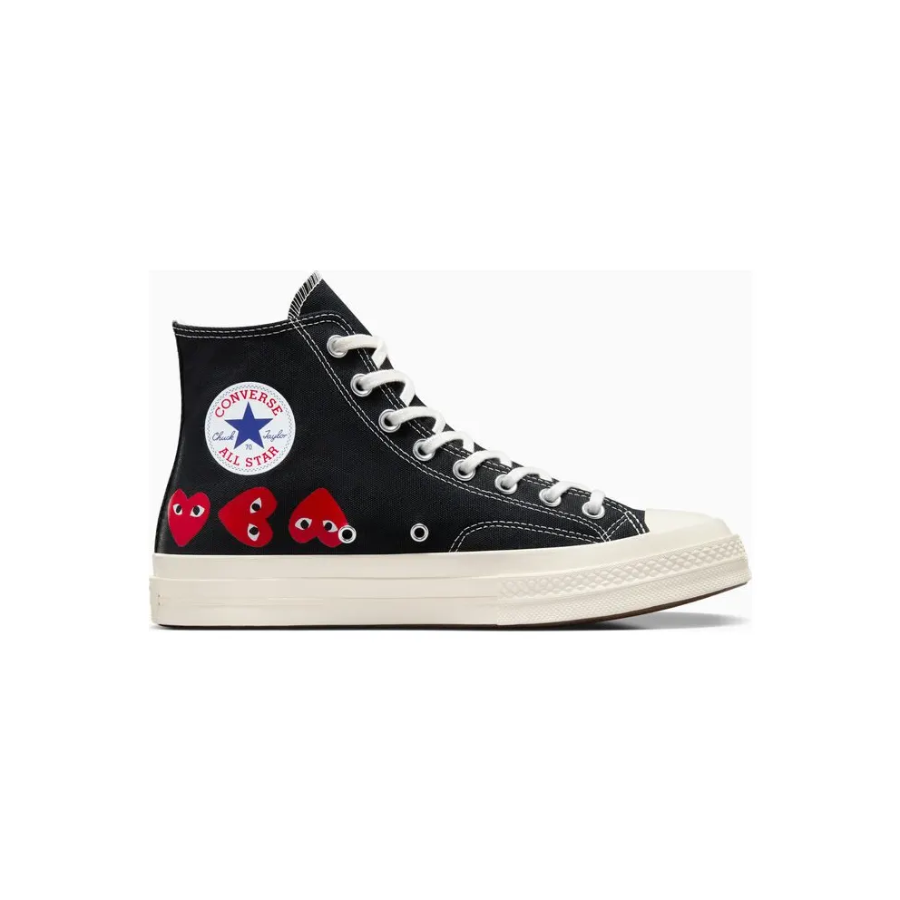 Converse X Comme Des Garcons Play Chuck 70 Multi Heart Black High Risk Red Egret (A08147C)