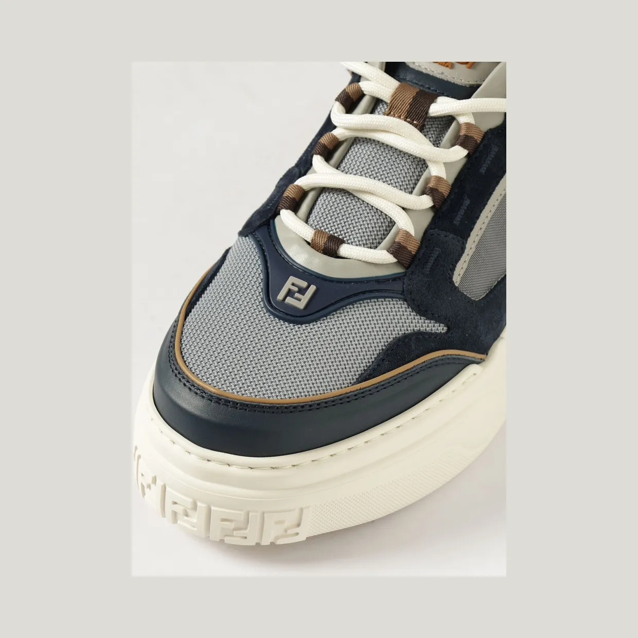 Fendi Force Low-Top Suede Calfskin Trainers with Chunky Sole Blue (7E1929AY1YF1WPM) (3)