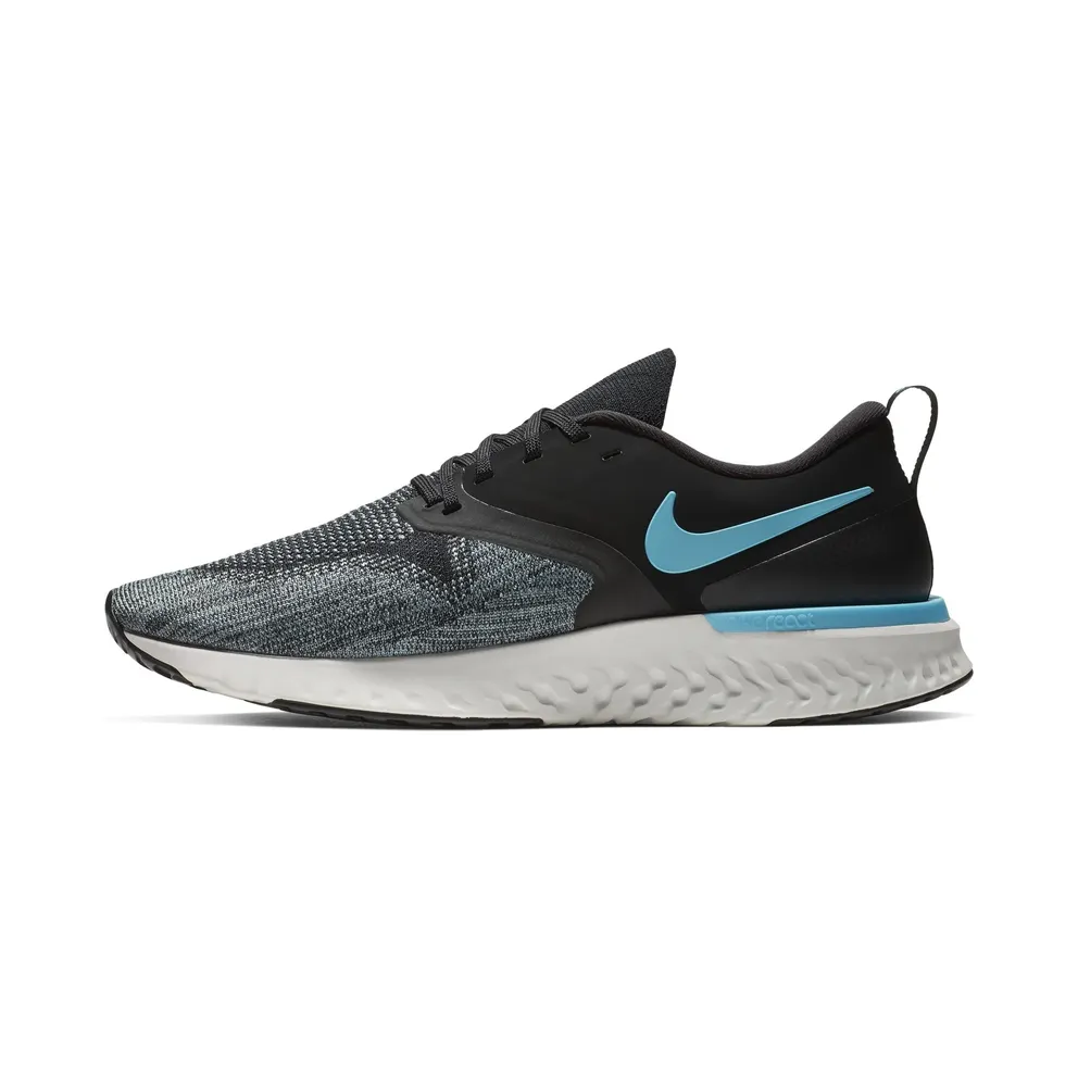 Nike Odyssey React Flyknit 2 Black Aviator Grey Black Aviator Grey Platinum Tint Blue Fury (AH1015-002)