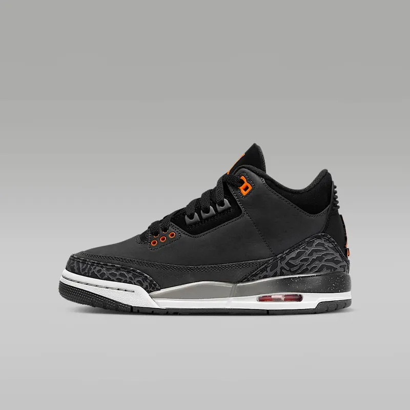 Air Jordan 3 GS Fear Pack “Night Stadium / Black / Flat Pewter / Total Orange” (DM0967-080)