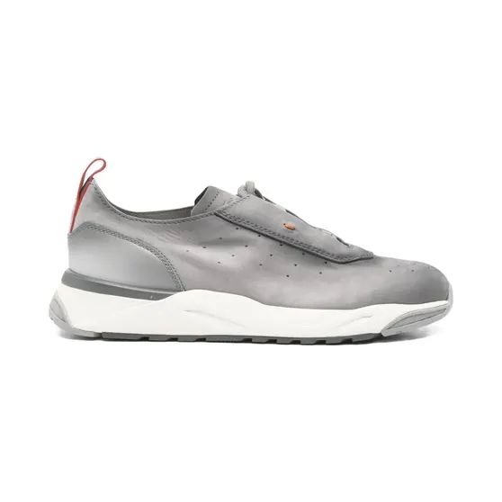 Santoni Leren met geperforeerde details “Grey” (MBIM22032BGRTFEHG45)