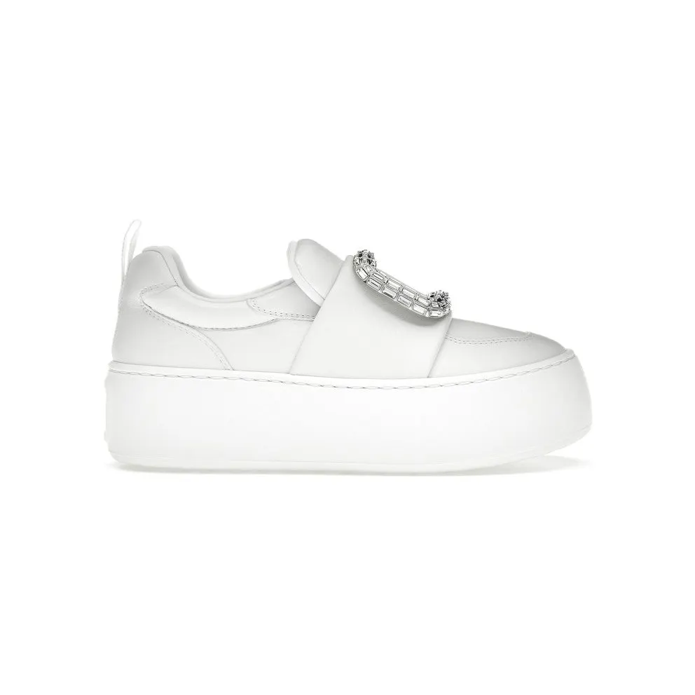 Roger Vivier Viv’ Up White Crystal Buckle (RVW73938910LE9B001)