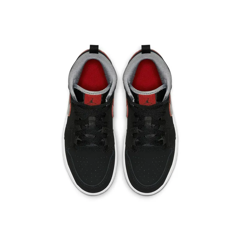Jordan 1 Mid Black Particle Grey Gym Red (PS) Black/Particle Grey-White-Gym Red (640734-060)