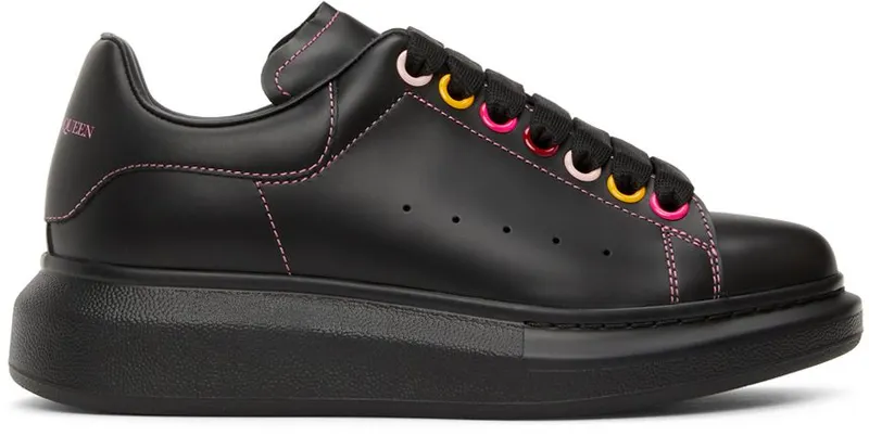 Alexander McQueen Black Rainbow Eyelets Oversized Sneakers (553770 WHZ4S)