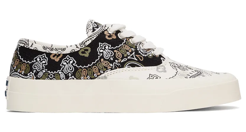 Maison Kitsuné Black & White Bandana Print Low Sneakers (GU04733WW4003)