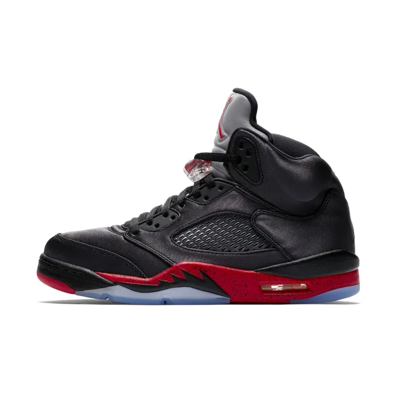 Jordan 5 Retro Satin Bred Black/University Red (136027-006)