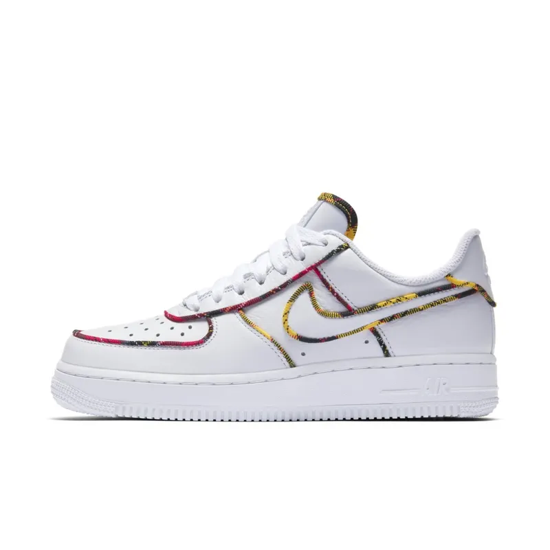Nike Air Force 1 Low Tartan White (W) White/University Red-Amarillo (AV8218-100)