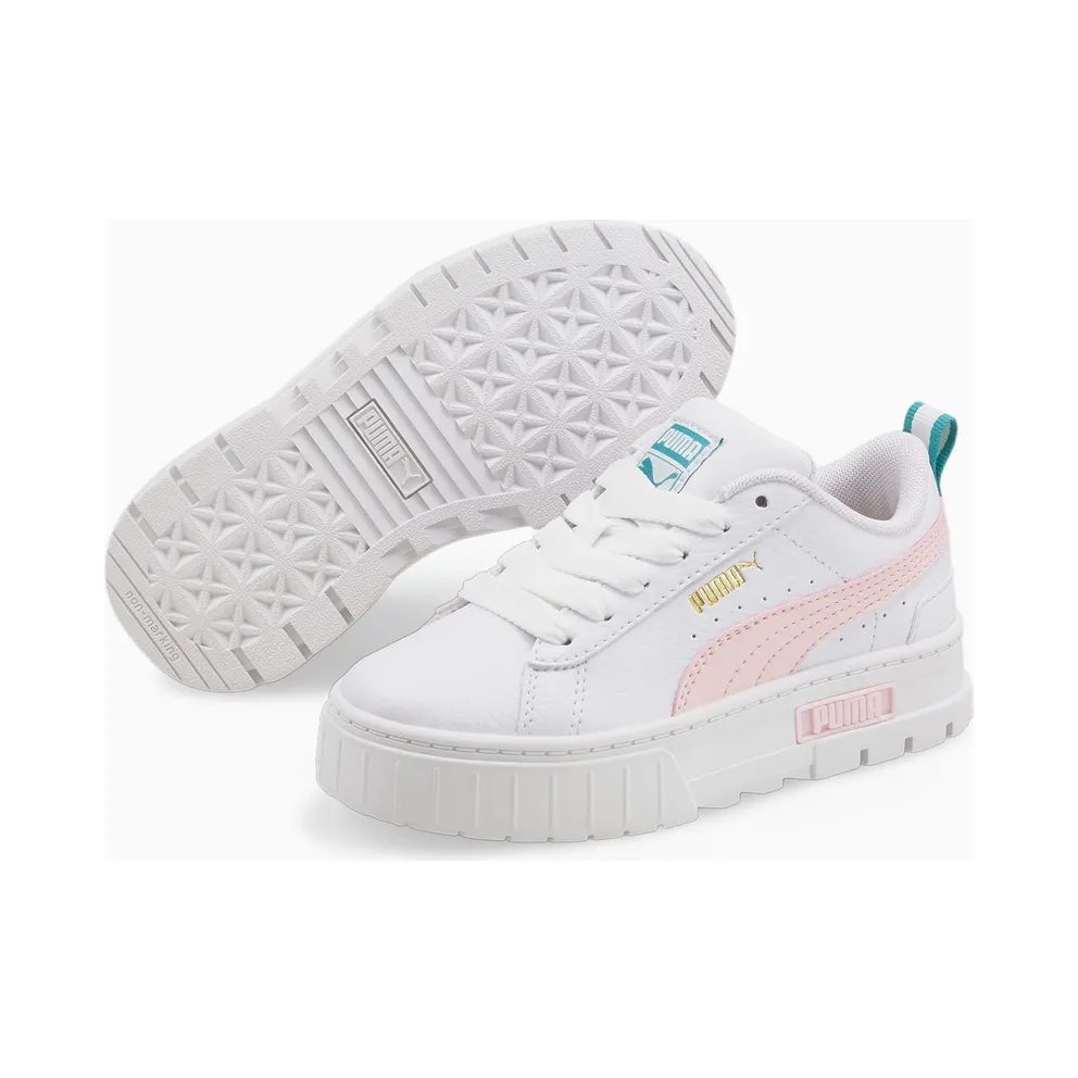 PUMA Mayze Leather Kids’ White/Chalk Pink (384528-03)