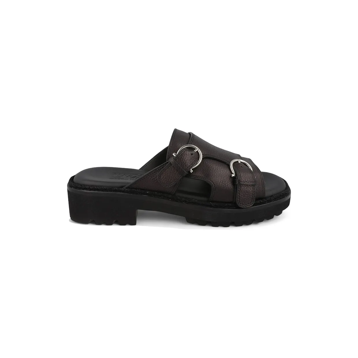 Ferragamo Girby Leather Slides Black (021206-757630-M)
