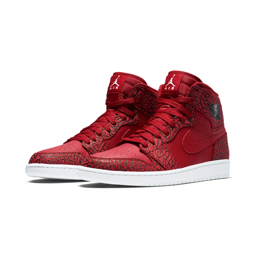 Jordan 1 Retro Red Elephant Print Gym Red/White-Team Red-White (839115-600)