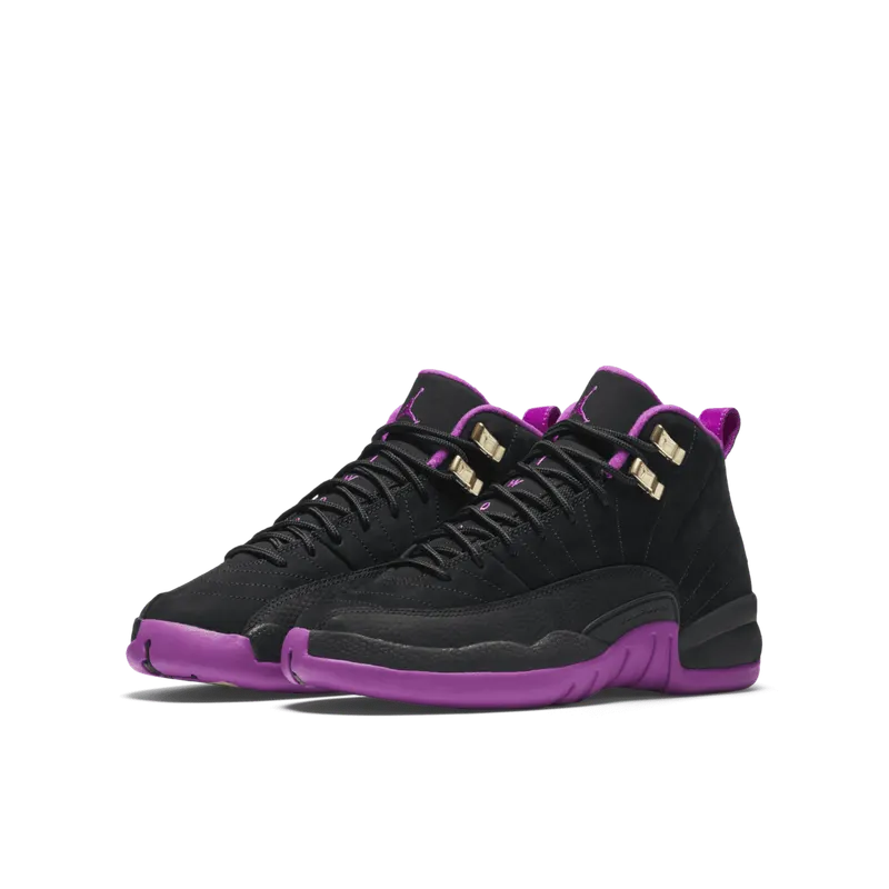 Jordan 12 Retro Hyper Violet (GS) Black/Metallic Gold Star-Hyper Violet (510815-018)