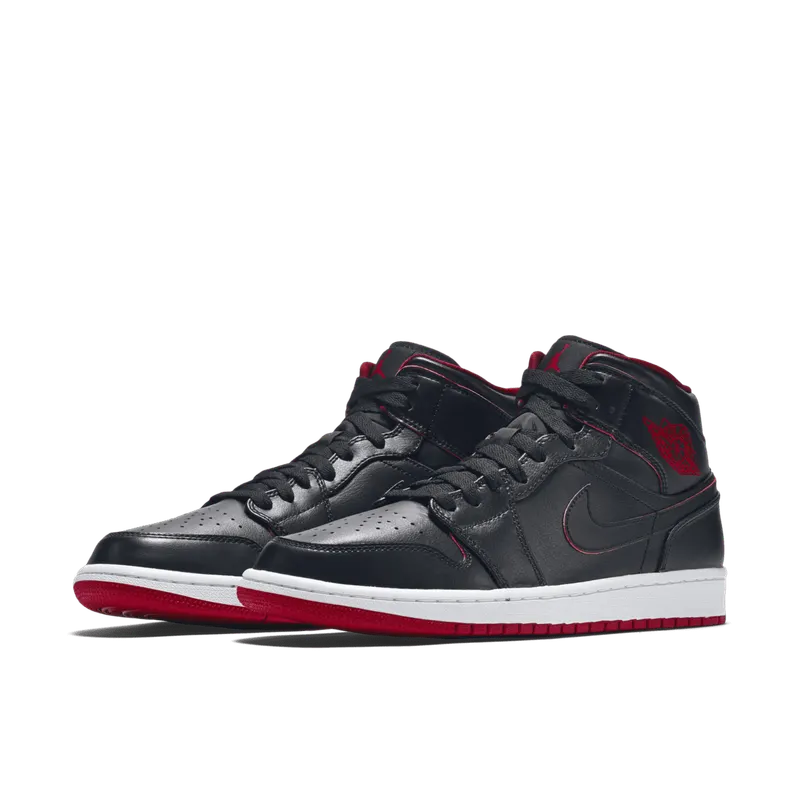 Air Jordan Nike AJ I 1 Retro Mid Black Red White (554724-028)