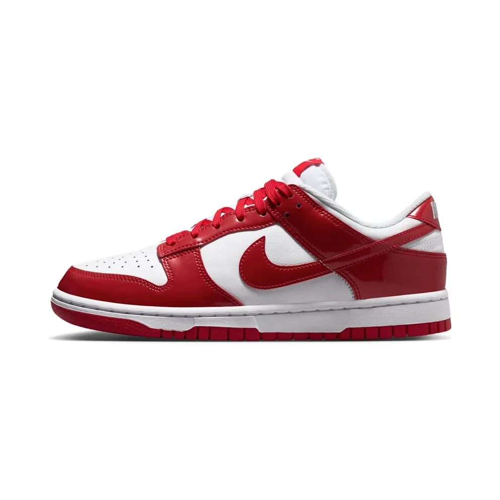 Nike Dunk Low SE Womens “Patent White University Red” (IV5104-101)