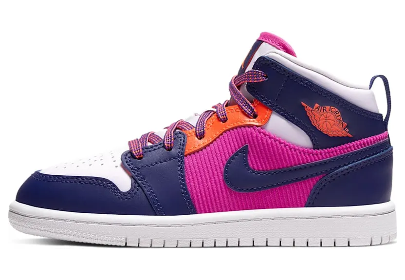 Jordan 1 Mid Fire Pink Barely Grape (PS)