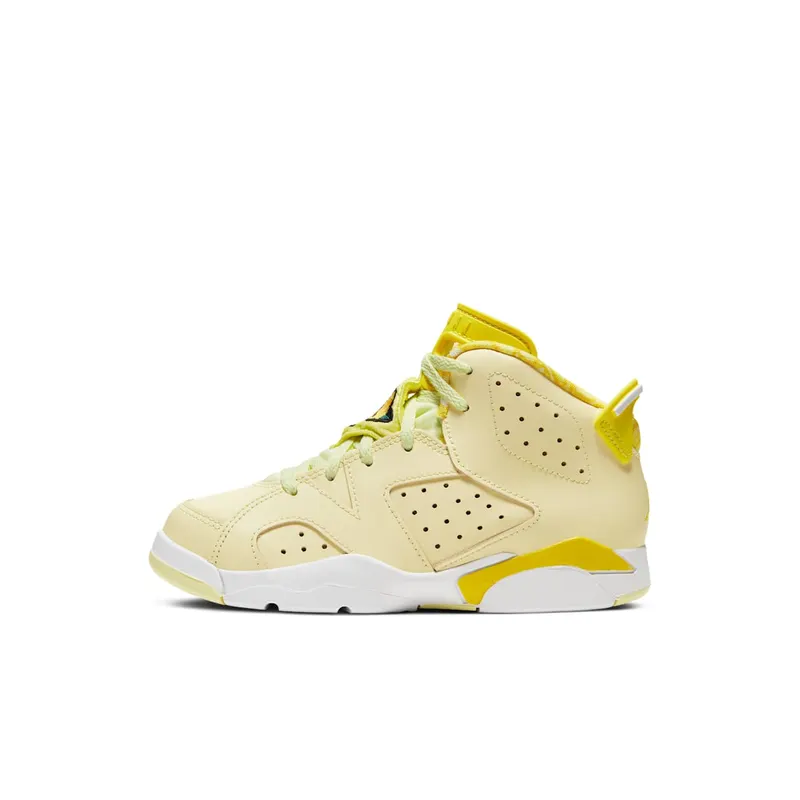 Jordan 6 Retro Dynamic Yellow Floral (PS) Citron Tint/Dynamic Yellow-Black-White (543389-800)