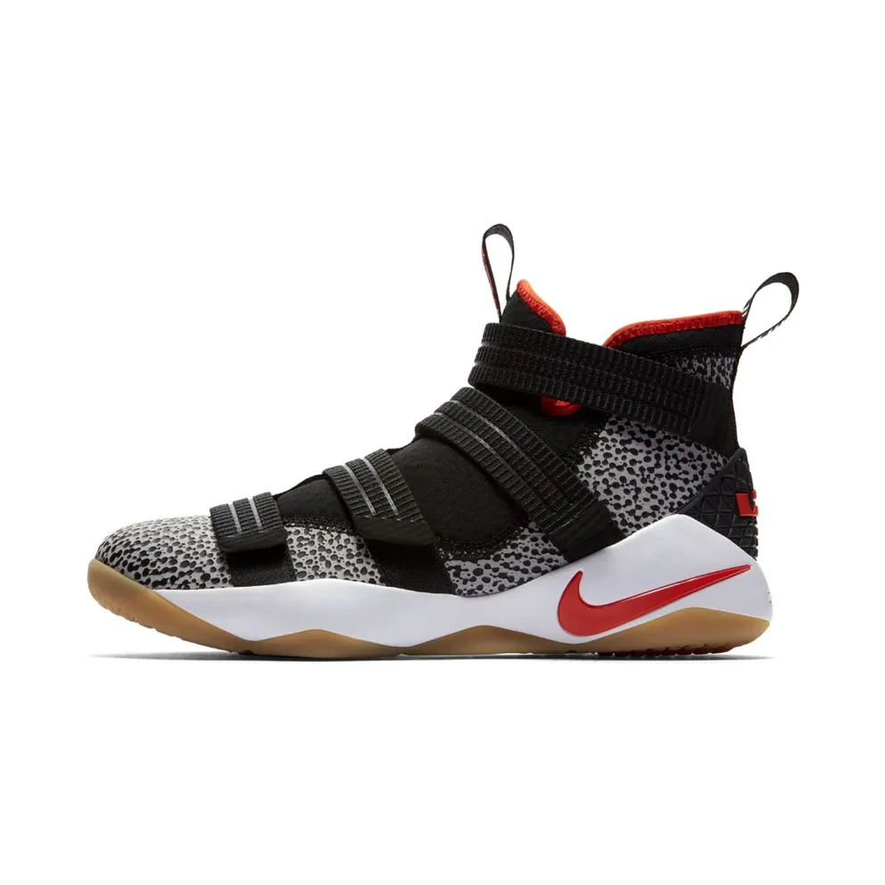 Nike LeBron Zoom Soldier 11 Safari Black/White-Atmosphere Grey-Team Orange (897646-006)