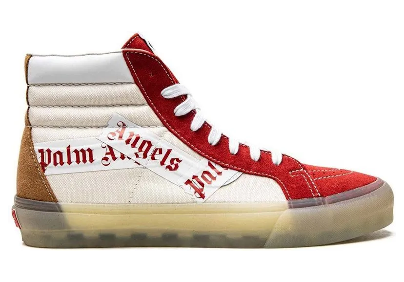 Palm Angels x Vans Sk8-Hi Reissue Sneakers White Red (PMIA067G21FAB0012561)