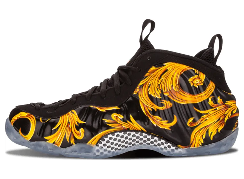 Nike Supreme x Air Foamposite One SP ‘Black’ Black/Black-Metallic Gold (652792-001)