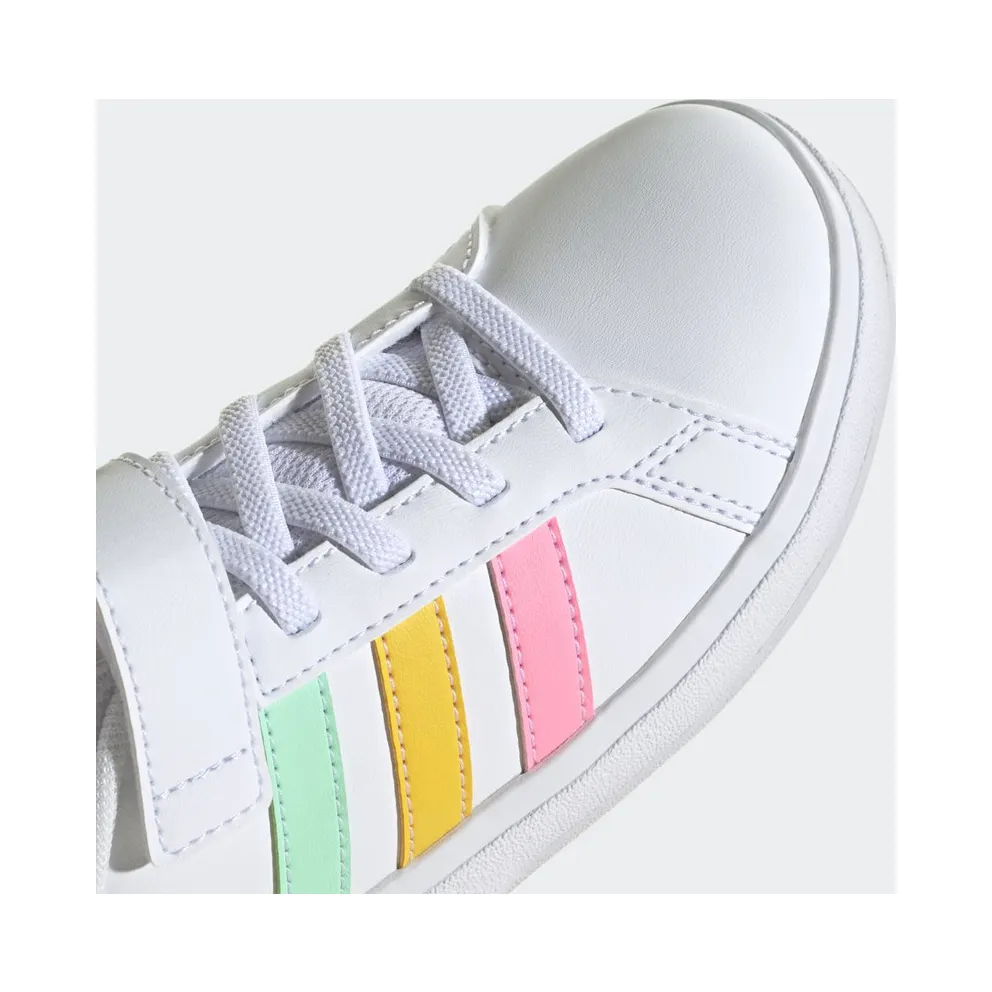 Adidas Grand Court Elastic Lace and Top Strap Cloud White / Pulse Mint / Beam Pink (HP8913)