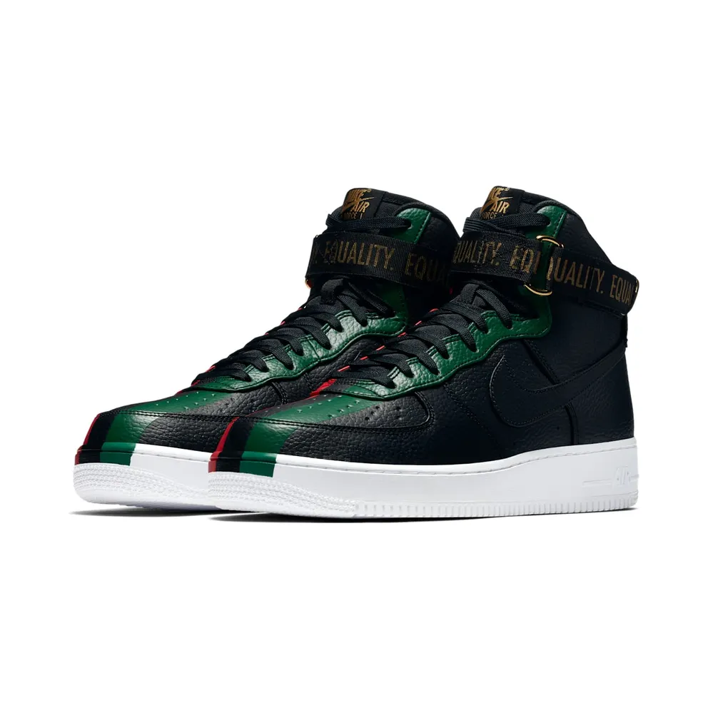 Nike Air Force 1 High Black History Month (2018) Black/Black-University Red (836227-002)