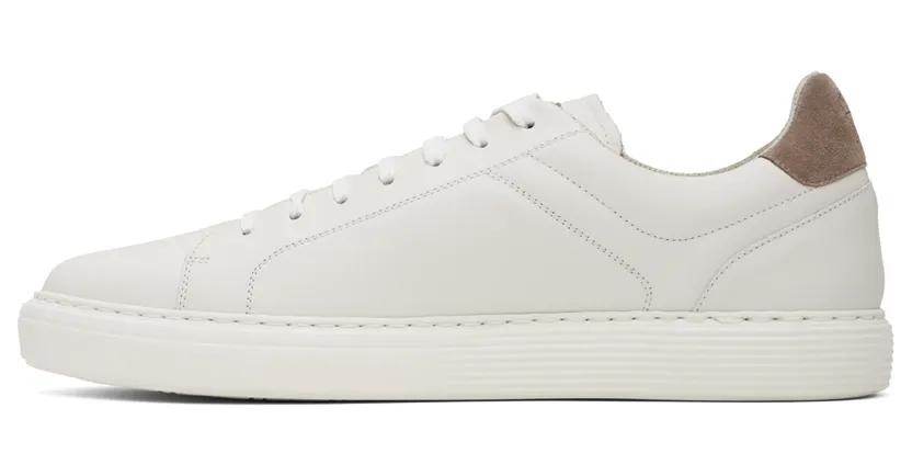 Brunello Cucinelli White Leather Sneakers (MZUBLBJ264) (3)