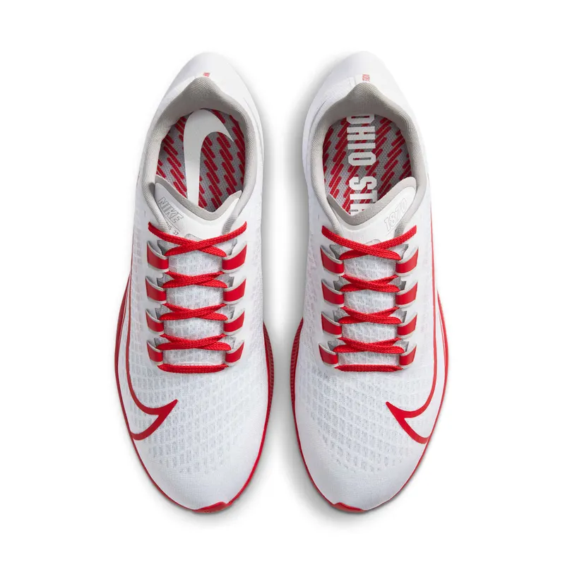 Nike Air Zoom Pegasus 37 Ohio State White/Pure Platinum-Pewter Grey-University Red (CZ5385-100)