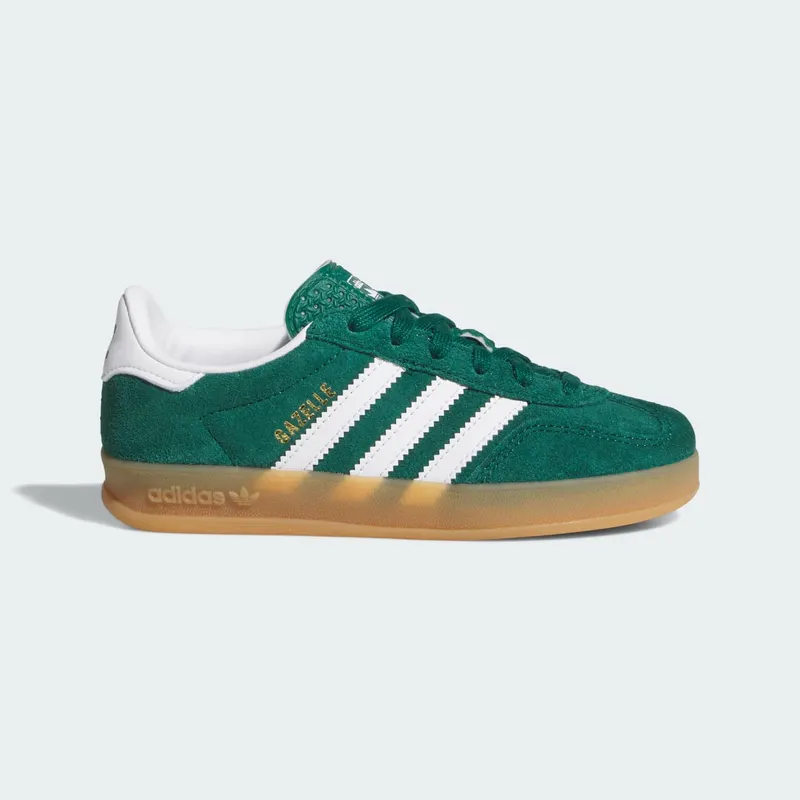 Adidas GAZELLE INDOOR Shoes Collegiate Green / Cloud White / Gum (IH9134)