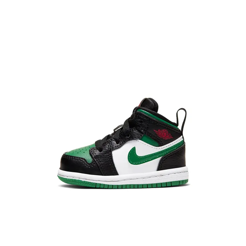 Jordan 1 Mid Pine Green (TD) Black/White/Gym Red (640735-067)