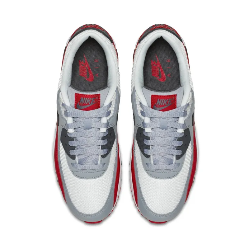 Nike Air Max 90 Wolf Grey Dark Grey Wolf Grey/Dark Grey-Chllng Red (537384-039)