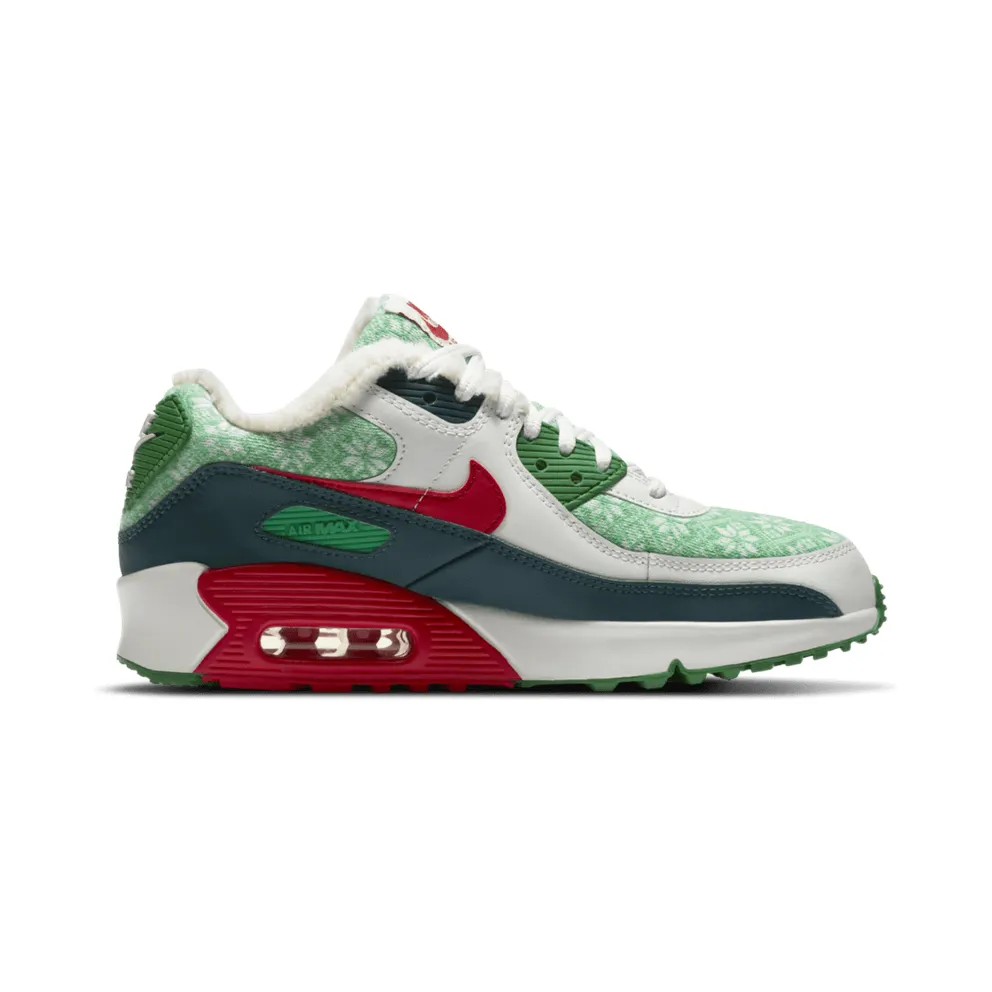 Nike Air Max 90 SE Christmas (GS) White/Dark Atomic Teal/Lucky Green (DC1621-100)