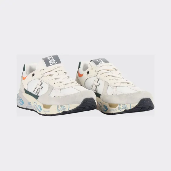 Premiata Mase Suede and Mesh Sneakers White 2 (MASE8111)