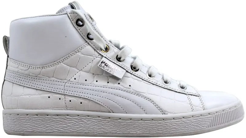 Puma Basket Mid Exotic White (W) White/Silver Foil (360534-02)