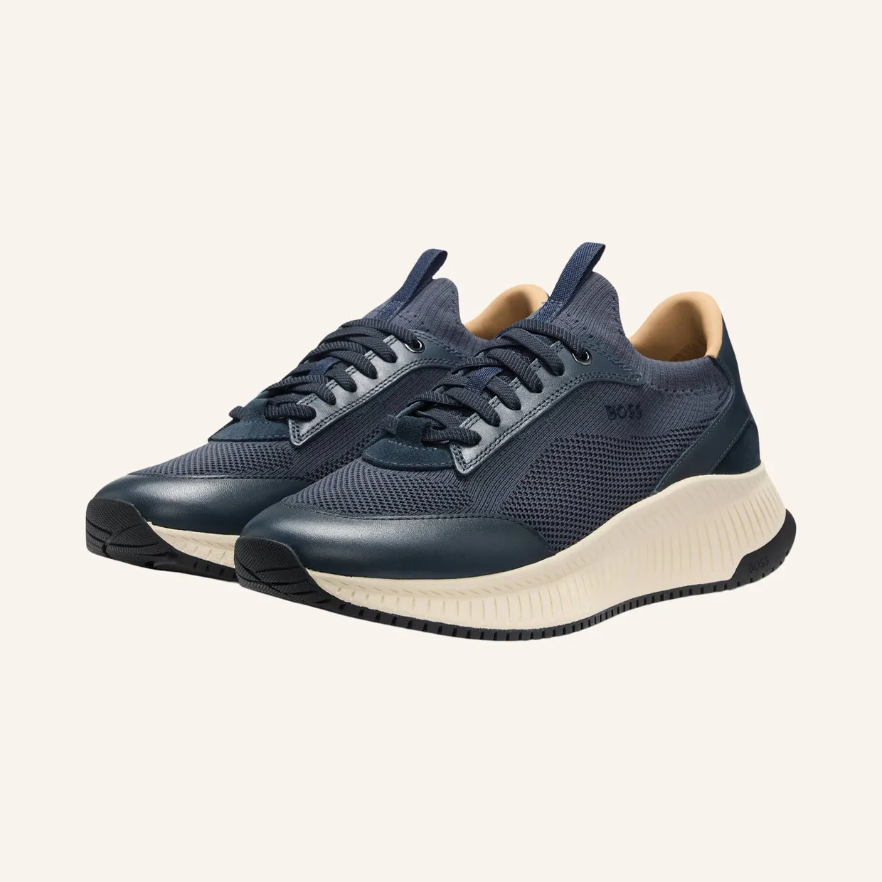 Hugo Boss Boss Ttnm Evo mit gestricktem Obermaterial und Lederbesatz “Blue” (50552911) (2)