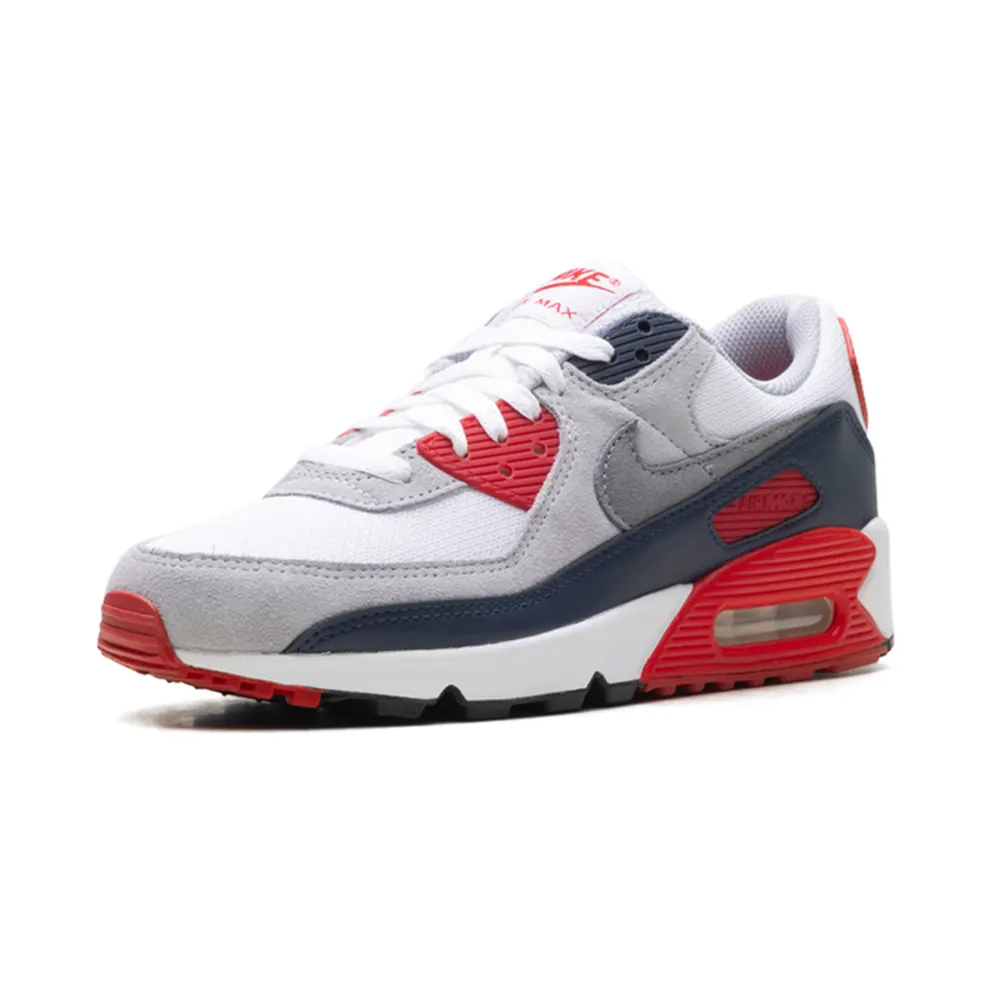 Nike AIR MAX 90 “White/Cool Grey-university Red” (DM0029-117)