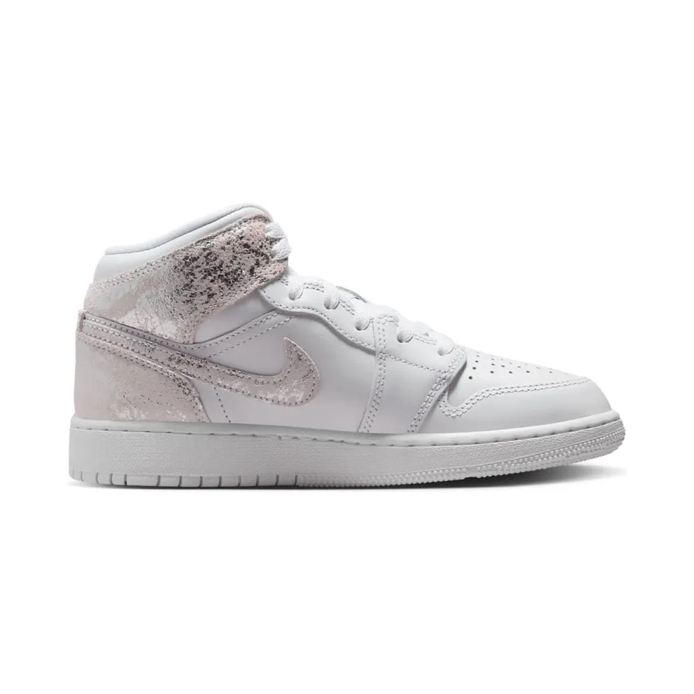 Jordan 1 Mid GS “White Field Silver” (IR2320-100)