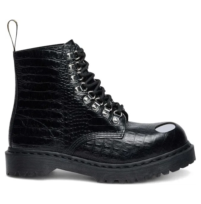 Dr. Martens 1460 Pascal Bex Steel Toe Leather Boot Black Croc Embossed Analine (42624001)