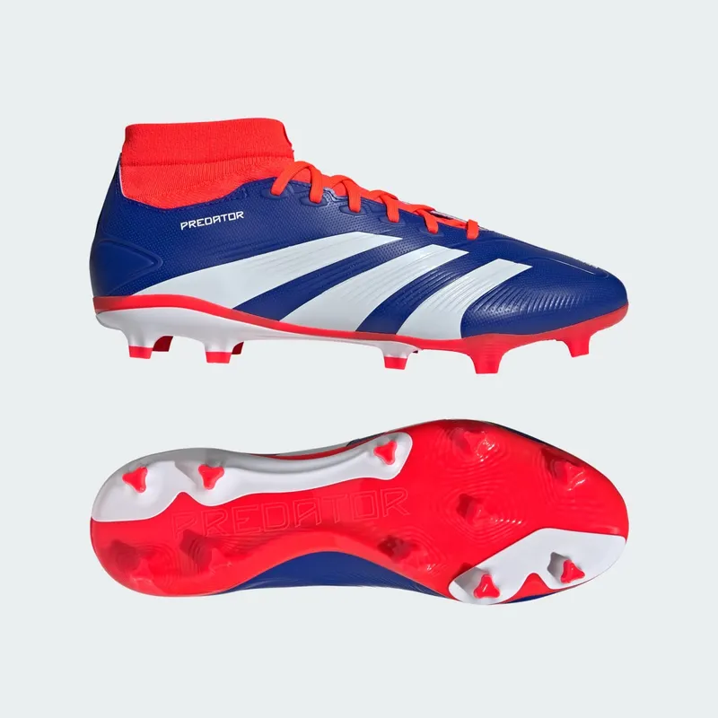 adidas Predator League Sock FG Lucid Blue Cloud White Solar Red (IF6337)