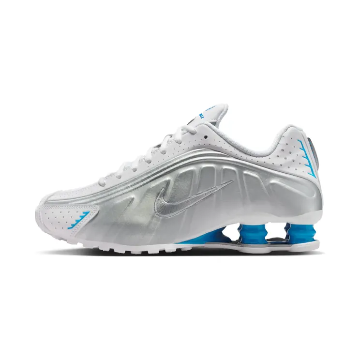 Nike Shox R4 “White / Blue Hero / Metallic Silver” (AR3565-105)