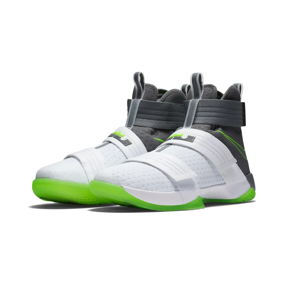 Nike LeBron Zoom Soldier 10 Dunkman White/Cool Grey-Electric Green (844378-103)
