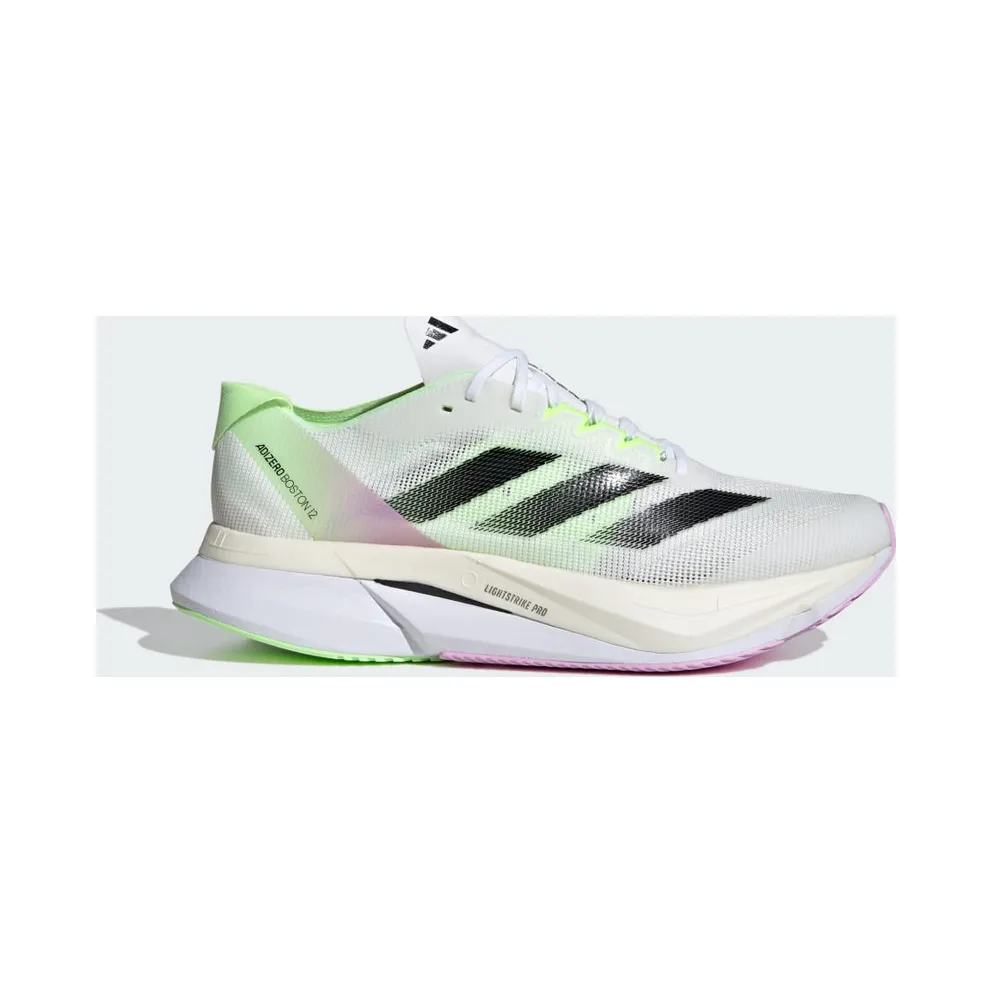 adidas Adizero Boston 12 Cloud White / Core Black / Green Spark (IG3321)