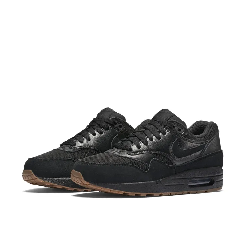 Nike Air Max1 Essential Black Black-Gum Medium Brown (W) (599820-020)