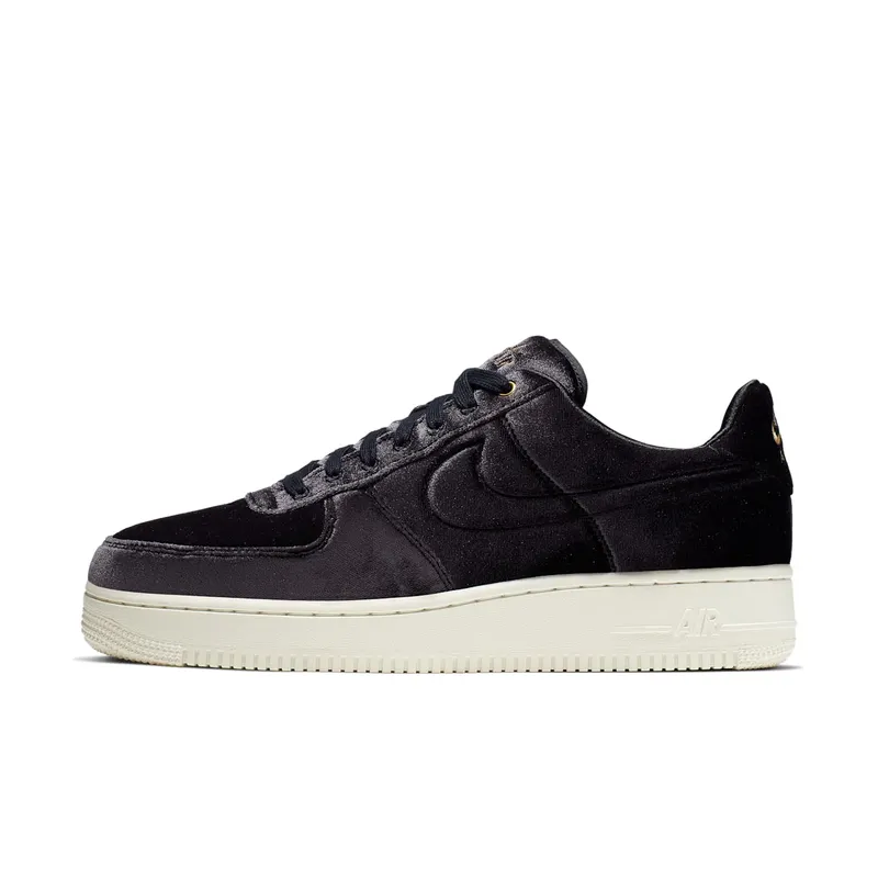 Nike Air Force 1 Low Premium 3 Velour Black Black/Sail-Metallic Gold-Black (AT4144-001)