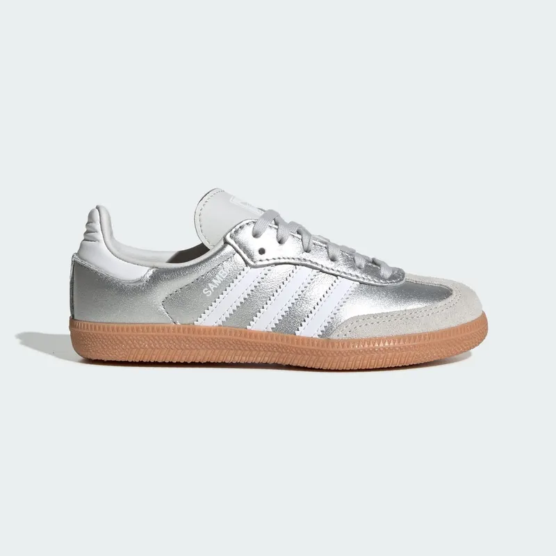 Adidas SAMBA OG Shoes Silver Metallic / Cloud White / Gum (KK2344)