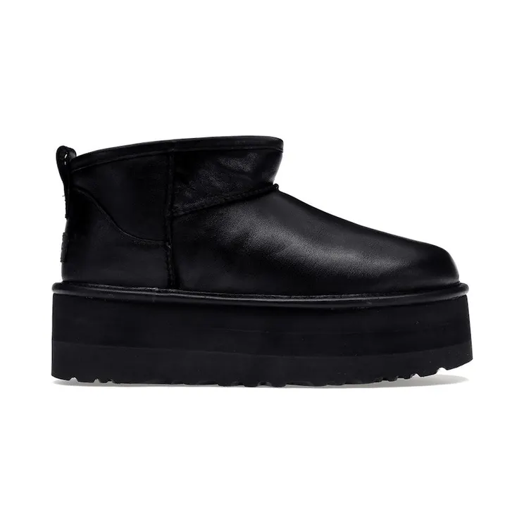 UGG Classic Ultra Mini Platform Boot Black Leather (1141510-BLLE)