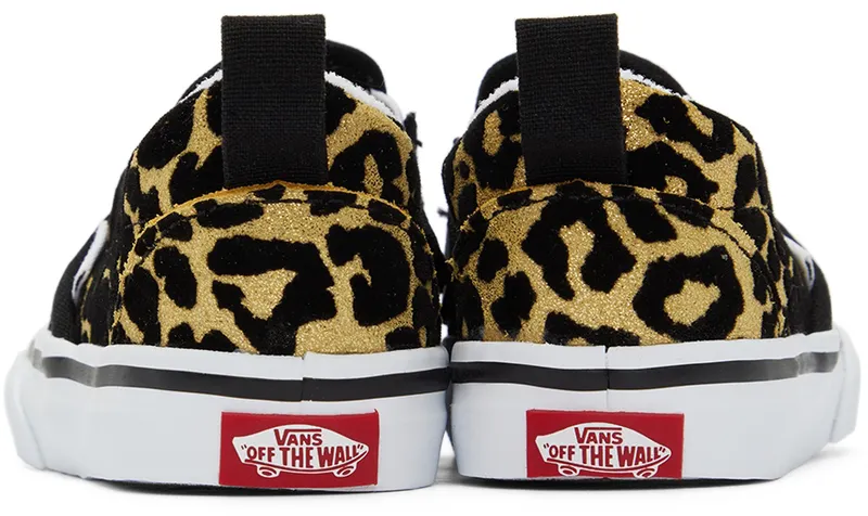 Vans Baby Black & Gold Leopard Slip-On V (VN000UBSABS1)