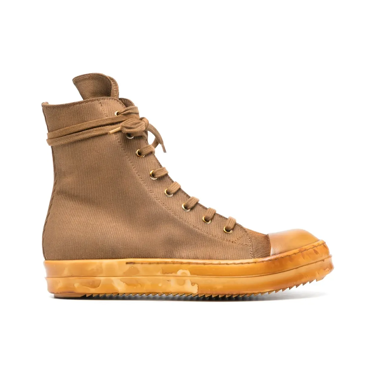 Rick Owens Drkshdw High-Top-Sneakers aus Canvas “Brown” (DU01D1800TWCD)