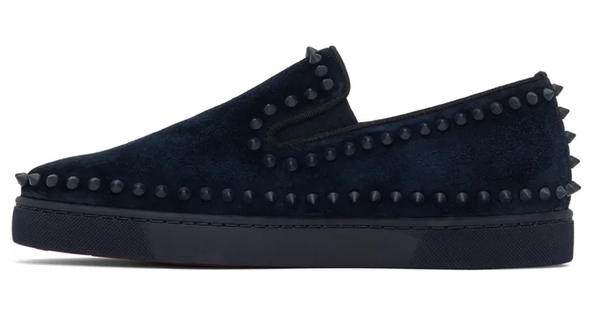 Christian Louboutin Navy Pik Boat Mens Flat Sneakers (1130280) (3)