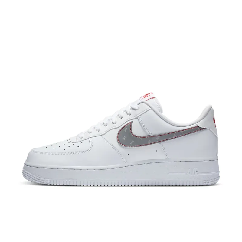 Nike Air Force 1 Low 3M Swoosh White White/Metallic Silver-Total Orange-White (CT2296-100)